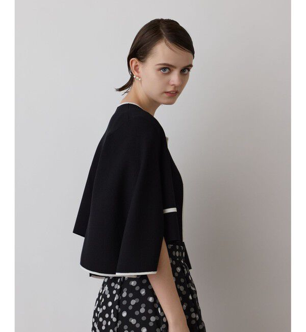 GRACE CONTINENTAL「バイカラースリットニットカーディガン」|カーディガン|