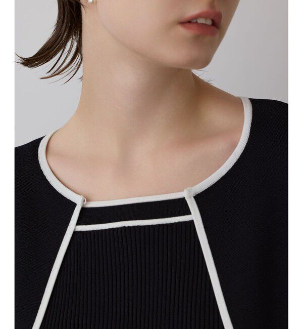 GRACE CONTINENTAL「バイカラースリットニットカーディガン」|カーディガン|