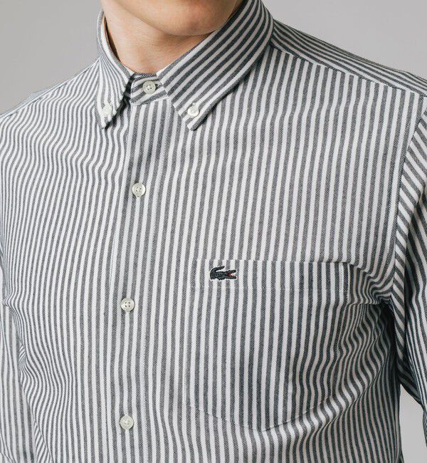 LACOSTE「クールマックスブレンド鹿の子地ストライプシャツ」|シャツ・ブラウス|