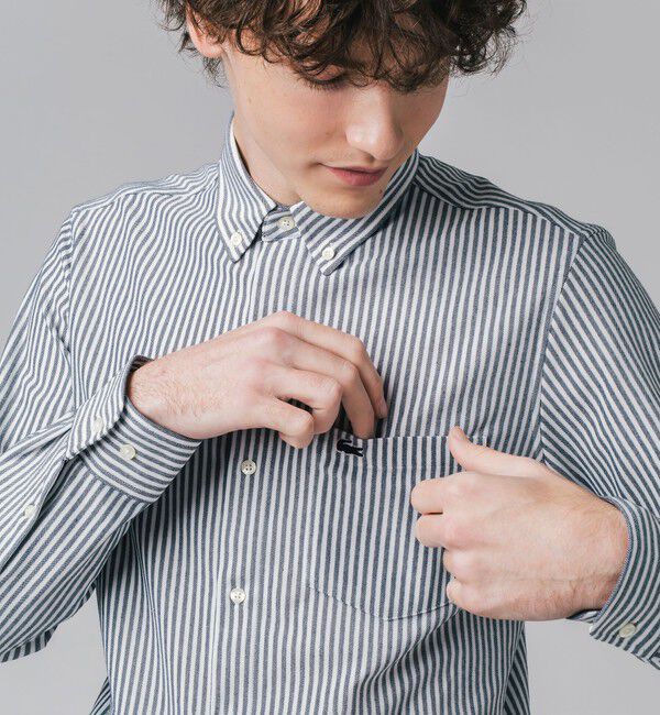LACOSTE「クールマックスブレンド鹿の子地ストライプシャツ」|シャツ・ブラウス|