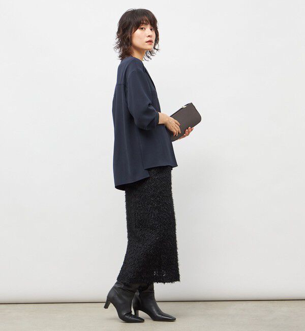 NOLLEY'S sophi「ウォッシャブルバックサテンジョーゼットオープンカラーブラウス」|シャツ・ブラウス|