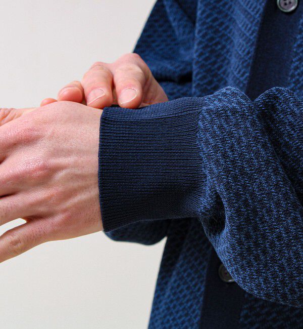 GLOSTER「【シャリ感で軽やか】バーズアイVネック crunchyカーデ」|カーディガン|