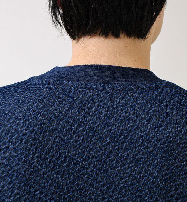 GLOSTER「【シャリ感で軽やか】バーズアイVネック crunchyカーデ」|カーディガン|