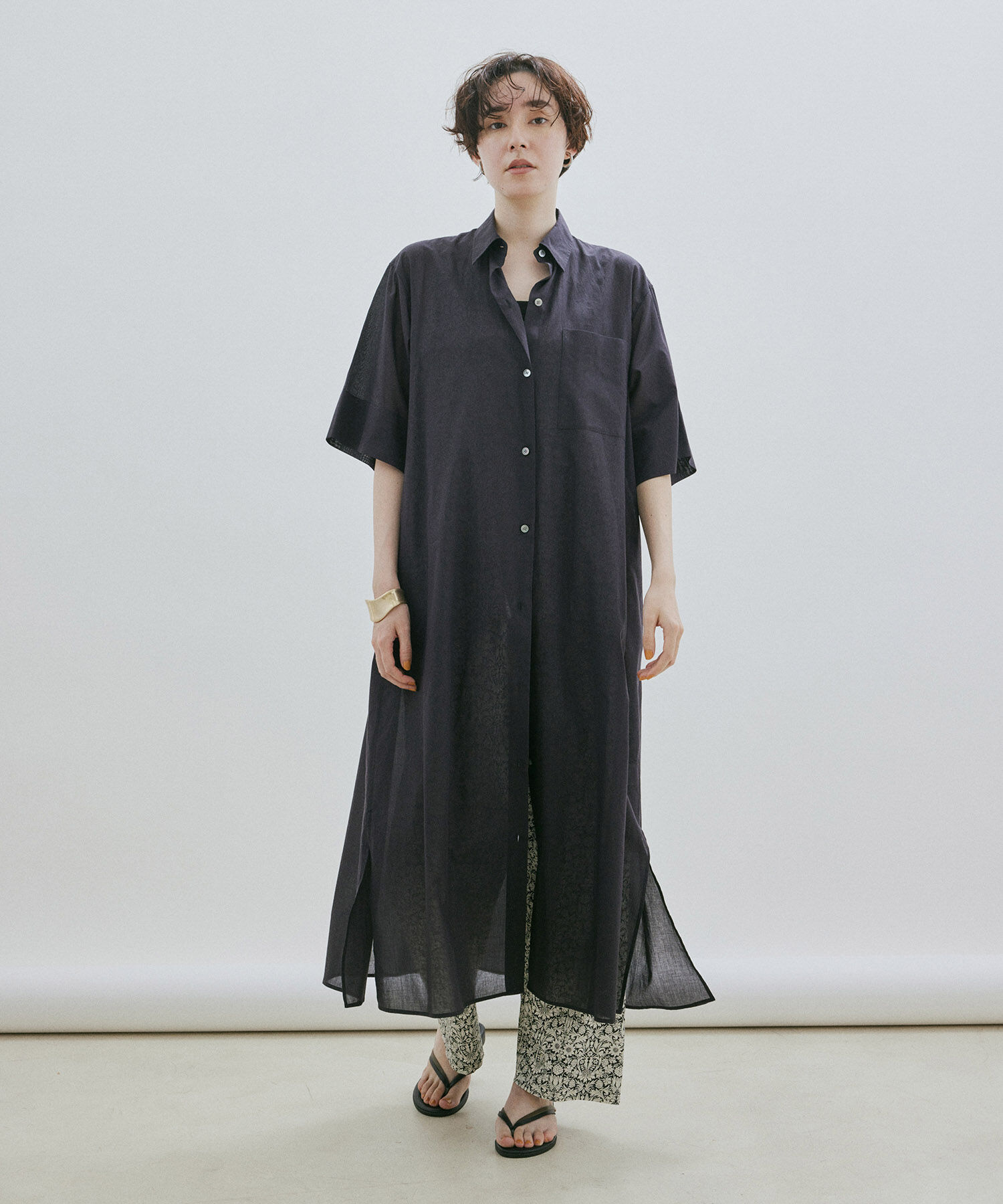 SALON adam et rope'「ワッシャーローンシャツワンピース / 無地・ストライプ」|その他|