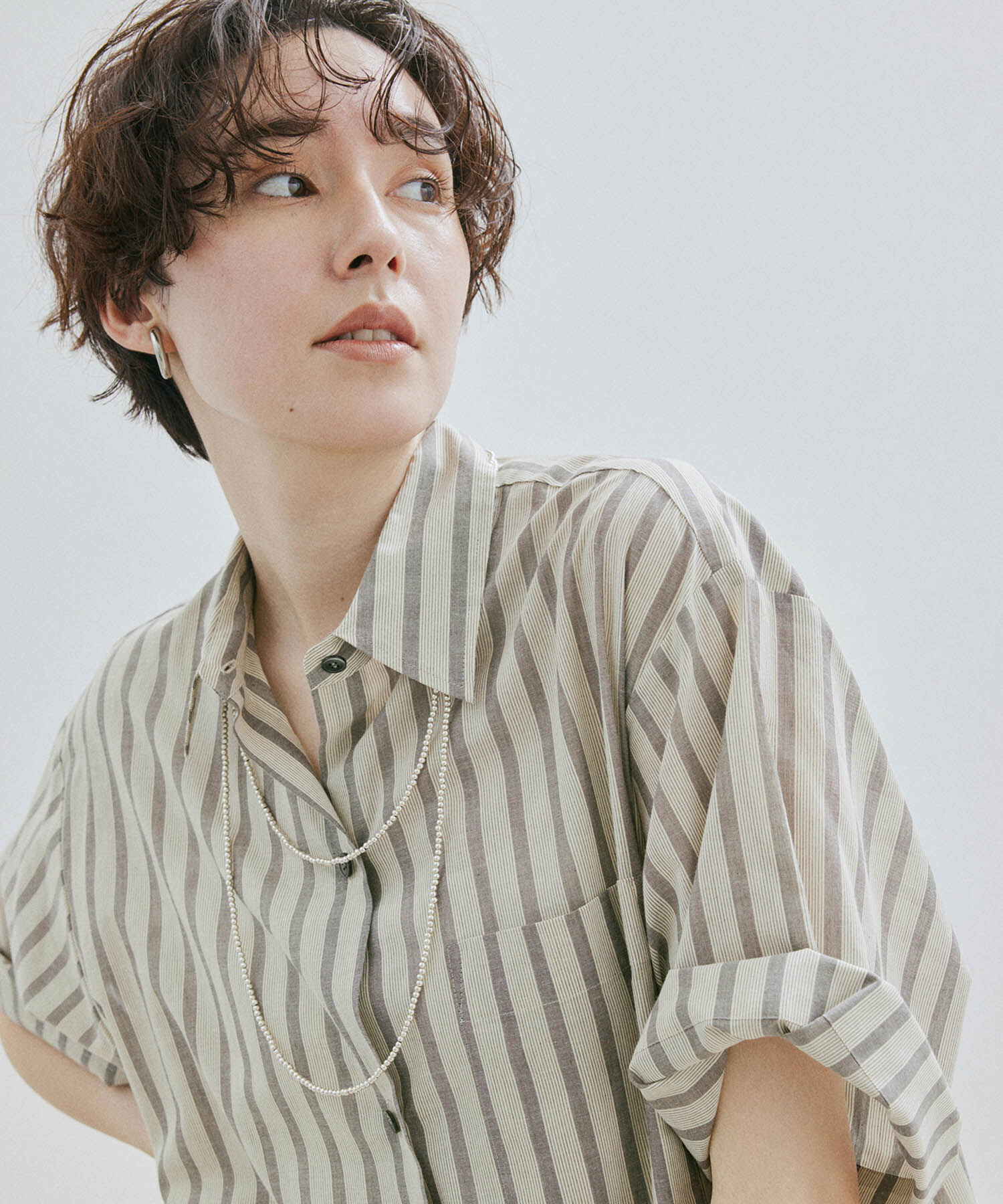 SALON adam et rope'「ワッシャーローンシャツワンピース / 無地・ストライプ」|その他|