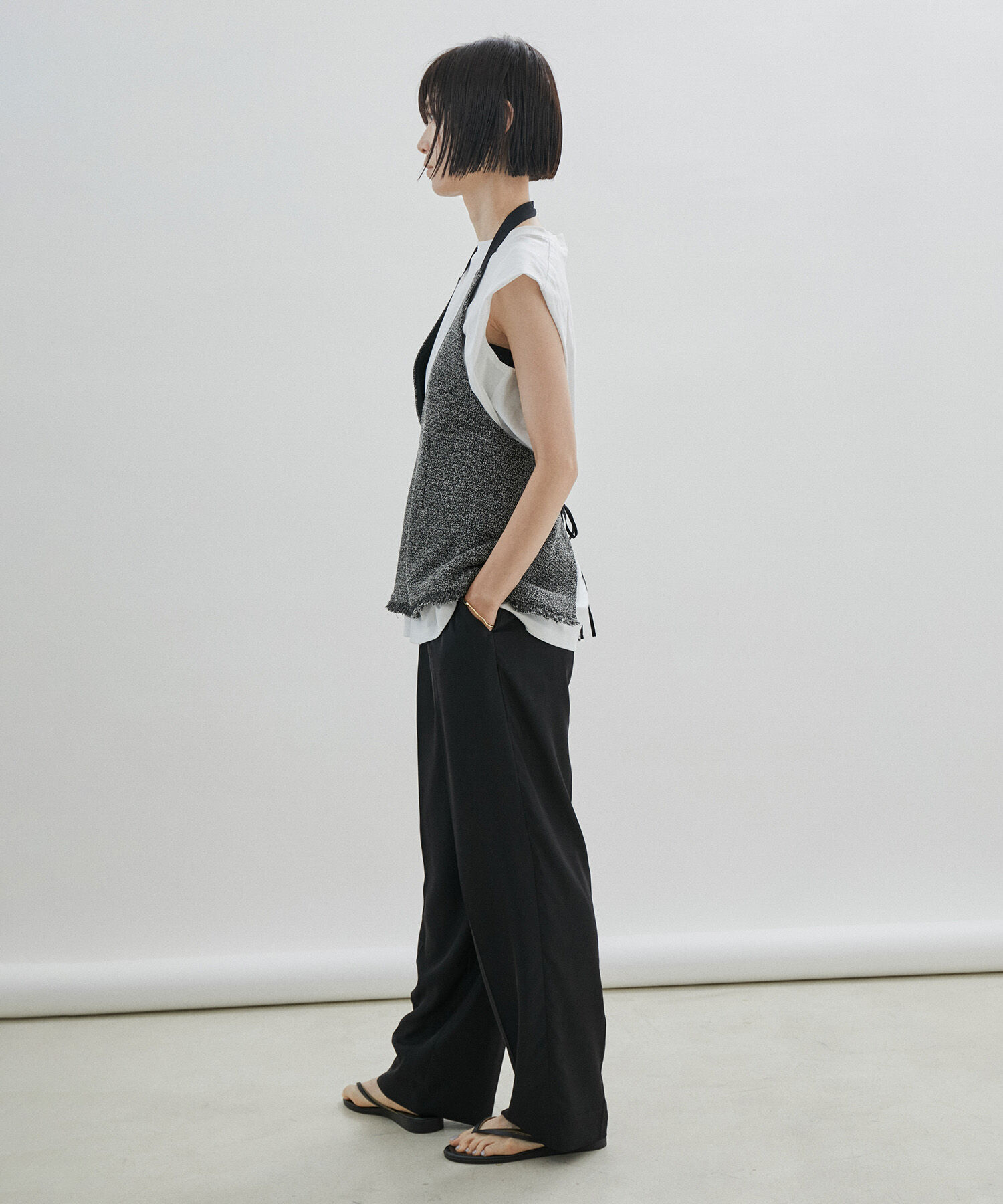 SALON adam et rope'「【サステナブル】ツイードジレ/ベスト」|ベスト・ジレ|