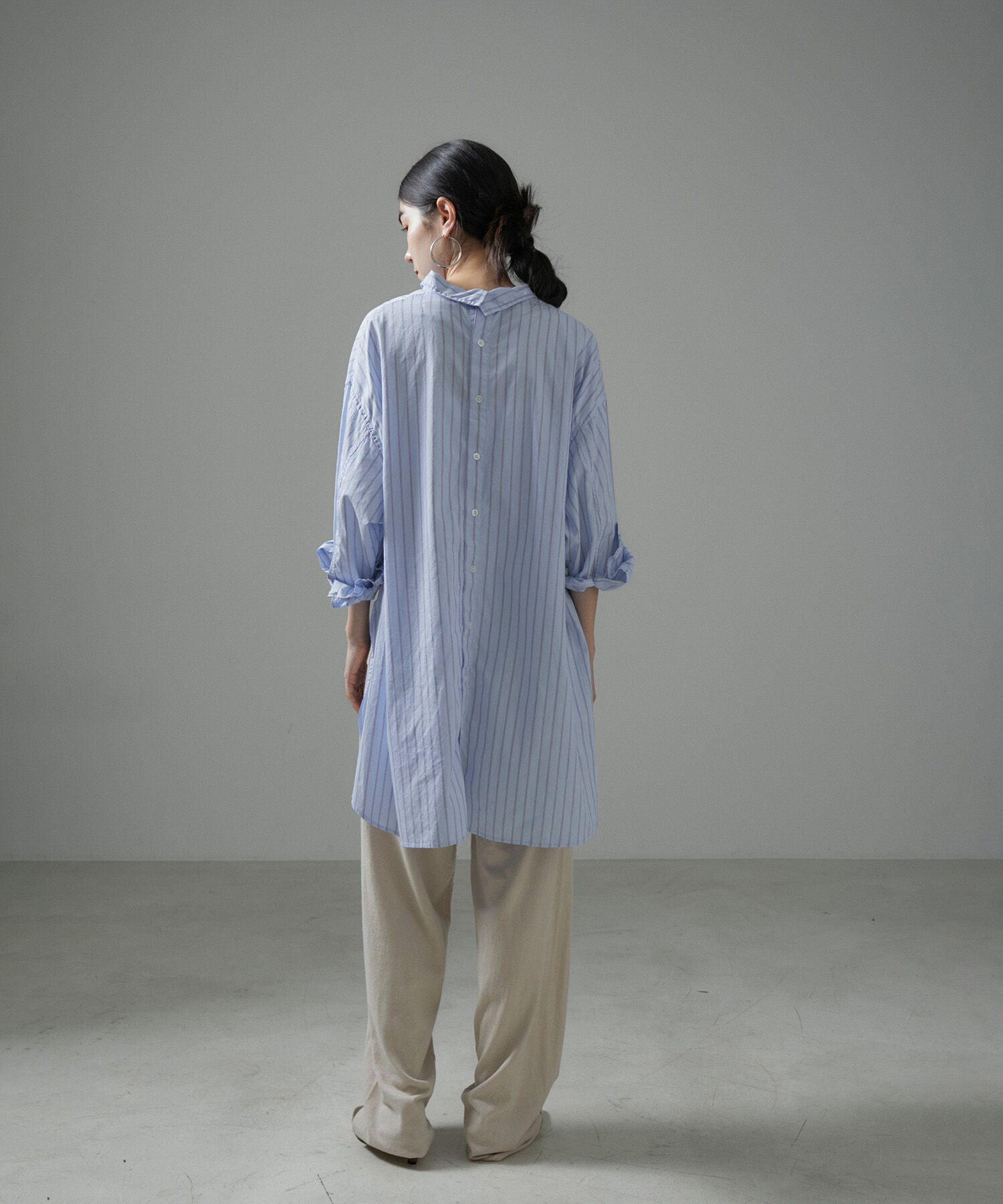 SALON adam et rope'「【Americana（アメリカーナ）】タイプライターロングシャツ/ストライプ」|シャツ・ブラウス|