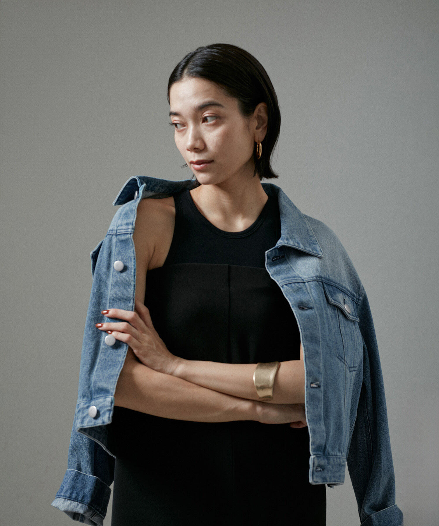 SALON adam et rope'「【WEB限定】クロップドカーヴィーデニムジャケット」|デニムジャケット|