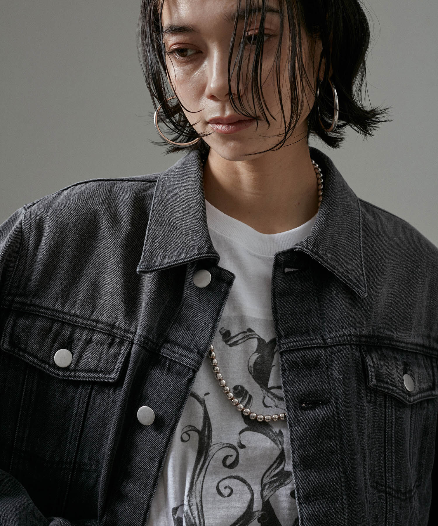 SALON adam et rope'「【WEB限定】クロップドカーヴィーデニムジャケット」|デニムジャケット|