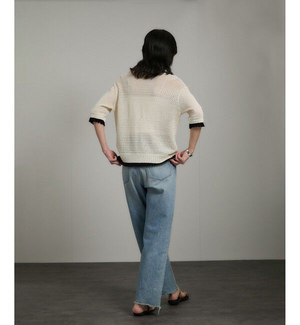 SALON adam et rope'「クロシェハーフスリーブカーディガン」|カーディガン|