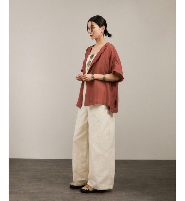 SALON adam et rope'「【WEB限定】シアーエアリージャケットライクブラウス［洗える］」|シャツ・ブラウス|