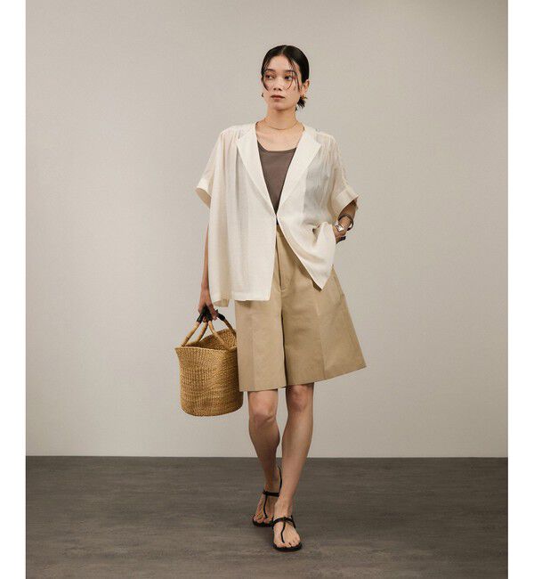 SALON adam et rope'「【WEB限定】シアーエアリージャケットライクブラウス［洗える］」|シャツ・ブラウス|