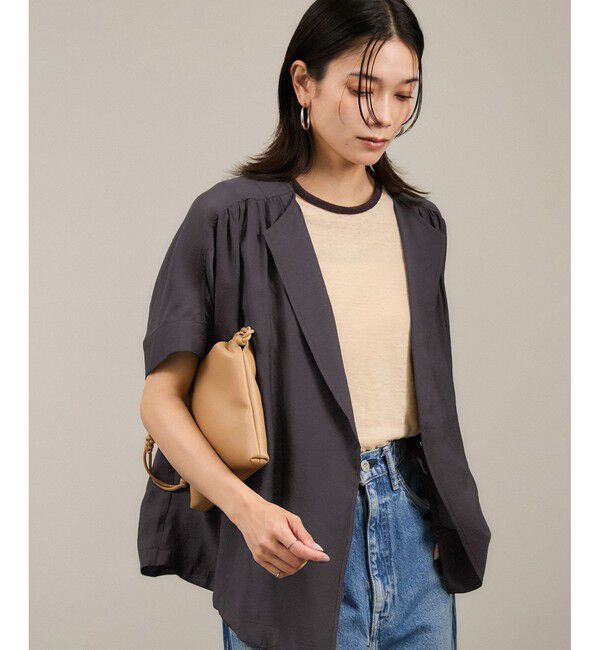 SALON adam et rope'「【WEB限定】シアーエアリージャケットライクブラウス［洗える］」|シャツ・ブラウス|