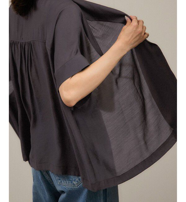 SALON adam et rope'「【WEB限定】シアーエアリージャケットライクブラウス［洗える］」|シャツ・ブラウス|