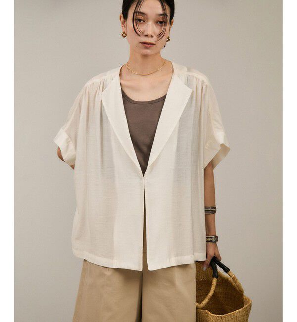SALON adam et rope'「【WEB限定】シアーエアリージャケットライクブラウス［洗える］」|シャツ・ブラウス|