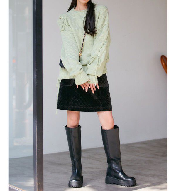 VIS「レースアップリボンニット【WEB・アウトレット限定】」|ニット・セーター|