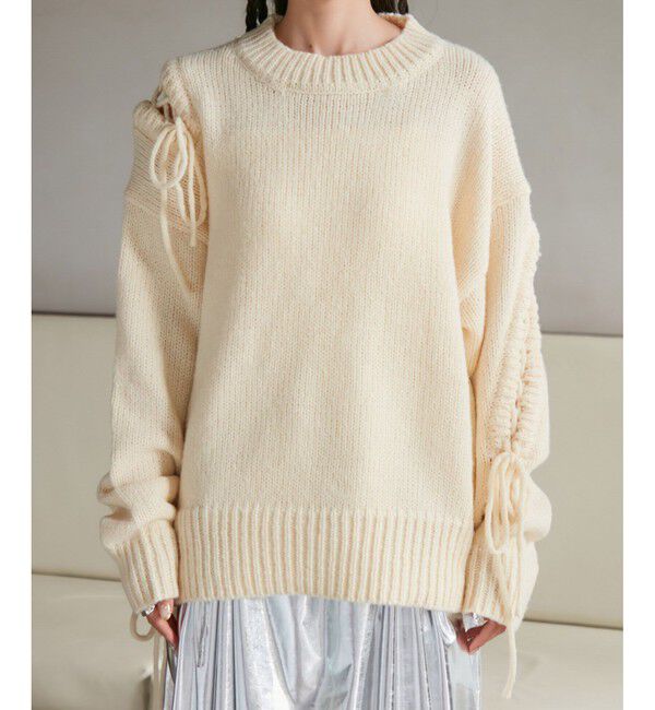 VIS「レースアップリボンニット【WEB・アウトレット限定】」|ニット・セーター|