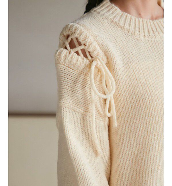 VIS「レースアップリボンニット【WEB・アウトレット限定】」|ニット・セーター|