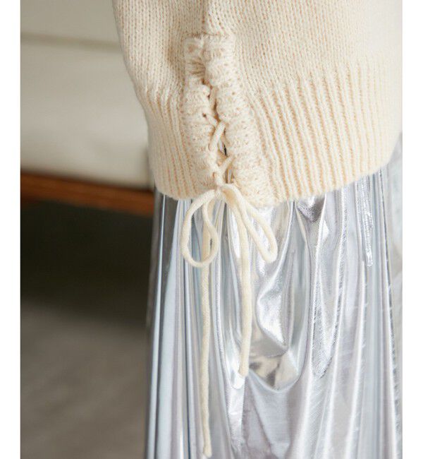 VIS「レースアップリボンニット【WEB・アウトレット限定】」|ニット・セーター|