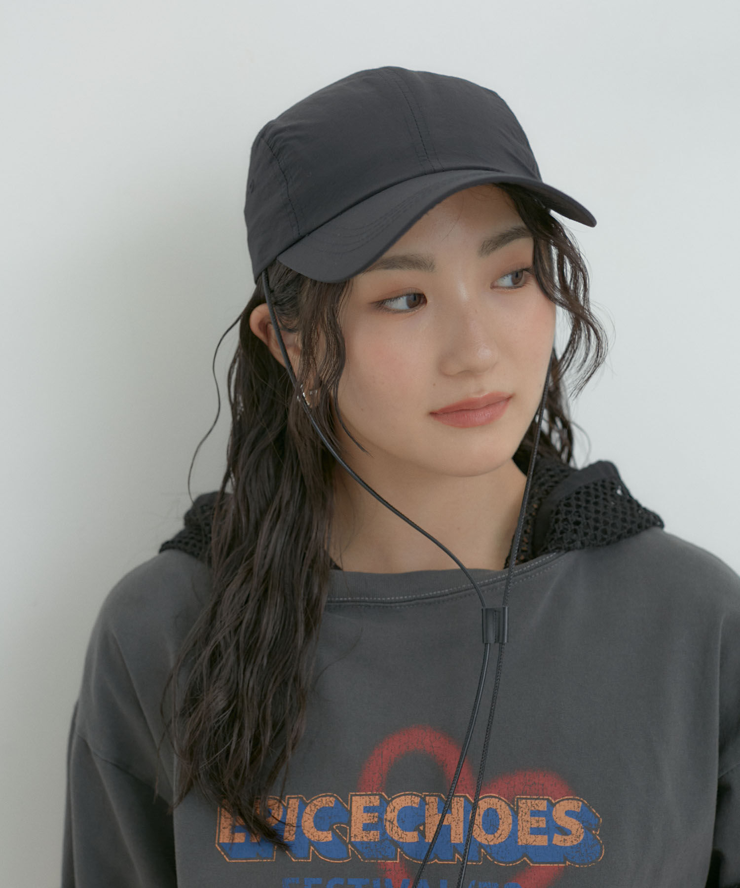 VIS「【撥水】ナイロン紐付きキャップ」|キャップ・キャスケット|