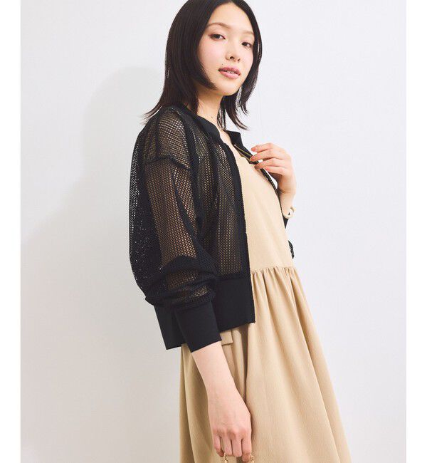 VIS「【WEB限定】ジップアップメッシュブルゾン/カーディガン」|カーディガン|
