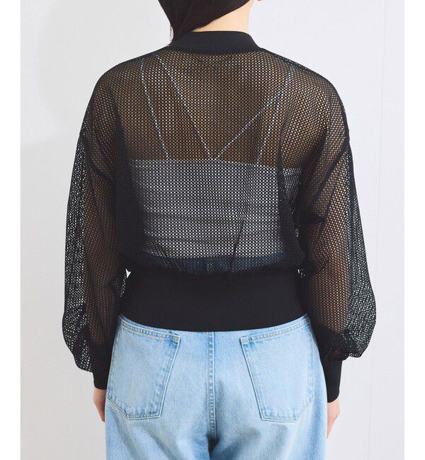 VIS「【WEB限定】ジップアップメッシュブルゾン/カーディガン」|カーディガン|