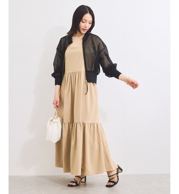 VIS「【WEB限定】ジップアップメッシュブルゾン/カーディガン」|カーディガン|