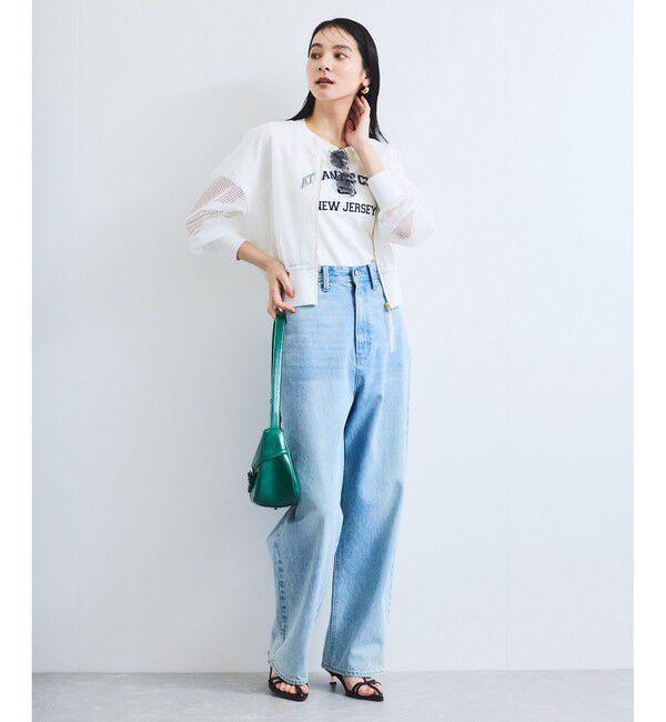 VIS「【WEB限定】ジップアップメッシュブルゾン/カーディガン」|カーディガン|