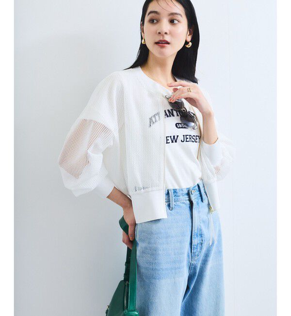 VIS「【WEB限定】ジップアップメッシュブルゾン/カーディガン」|カーディガン|