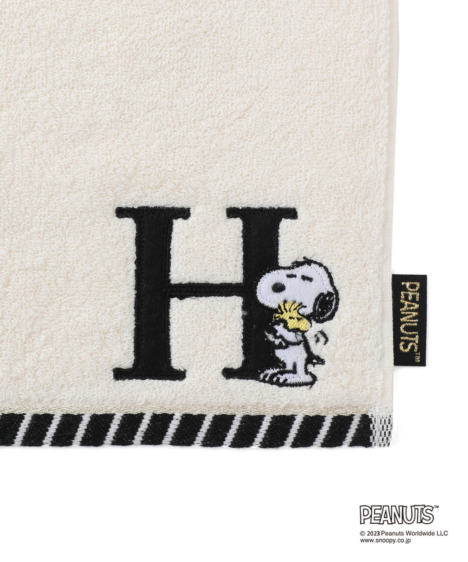 ROPE PICNIC PASSAGE「【PEANUTS】スヌーピーふわふわイニシャルミニタオル」|ハンカチ|