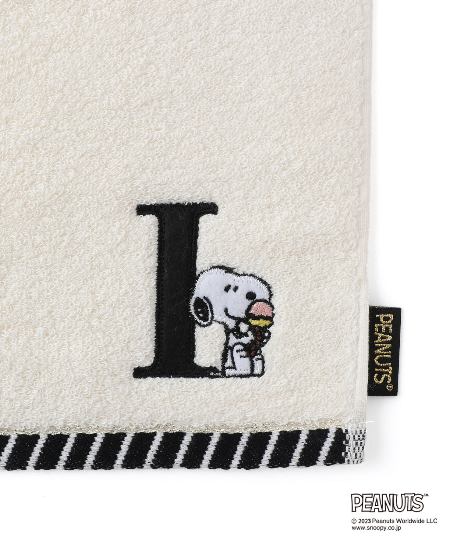 ROPE PICNIC PASSAGE「【PEANUTS】スヌーピーふわふわイニシャルミニタオル」|ハンカチ|