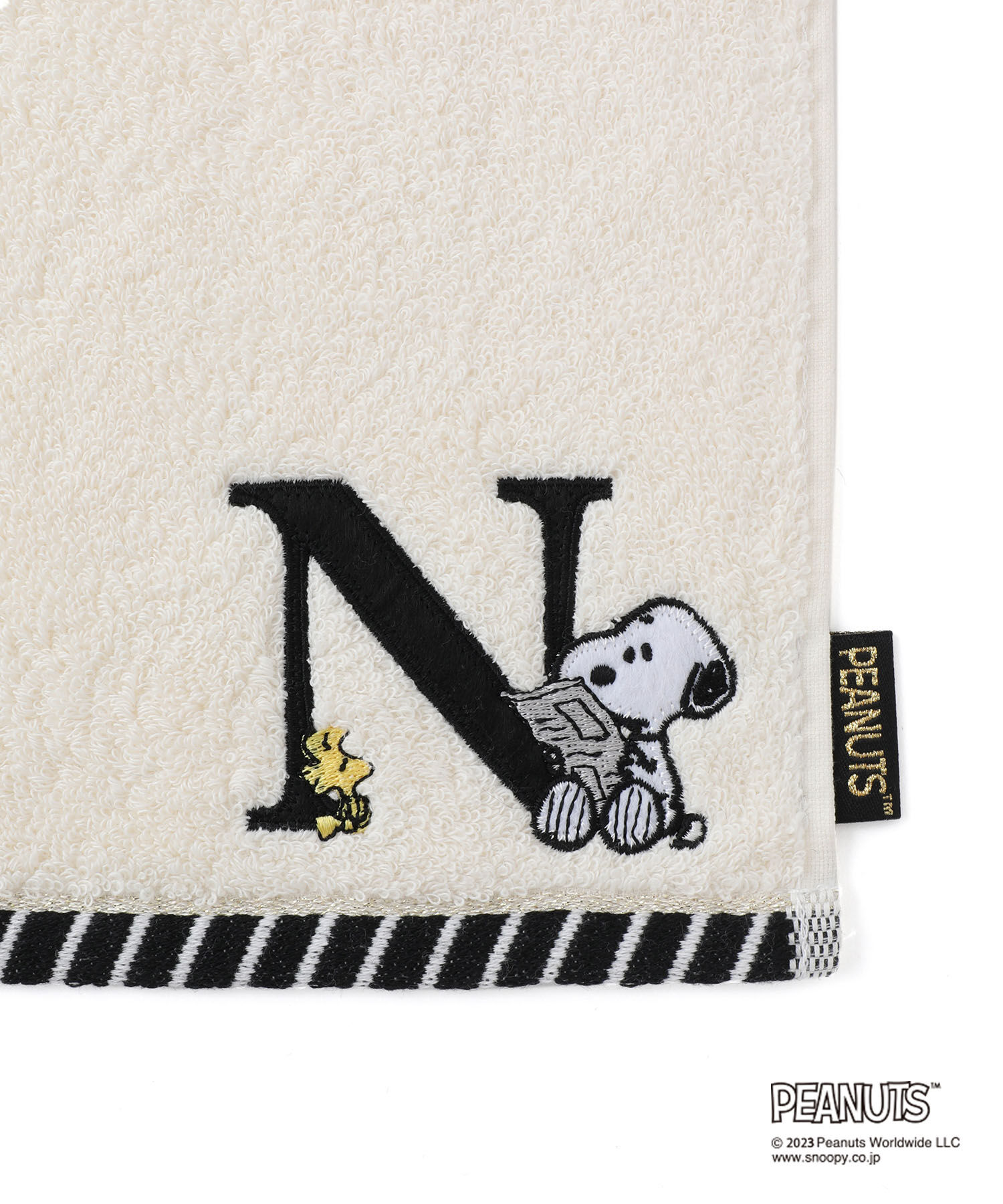 ROPE PICNIC PASSAGE「【PEANUTS】スヌーピーふわふわイニシャルミニタオル」|ハンカチ|