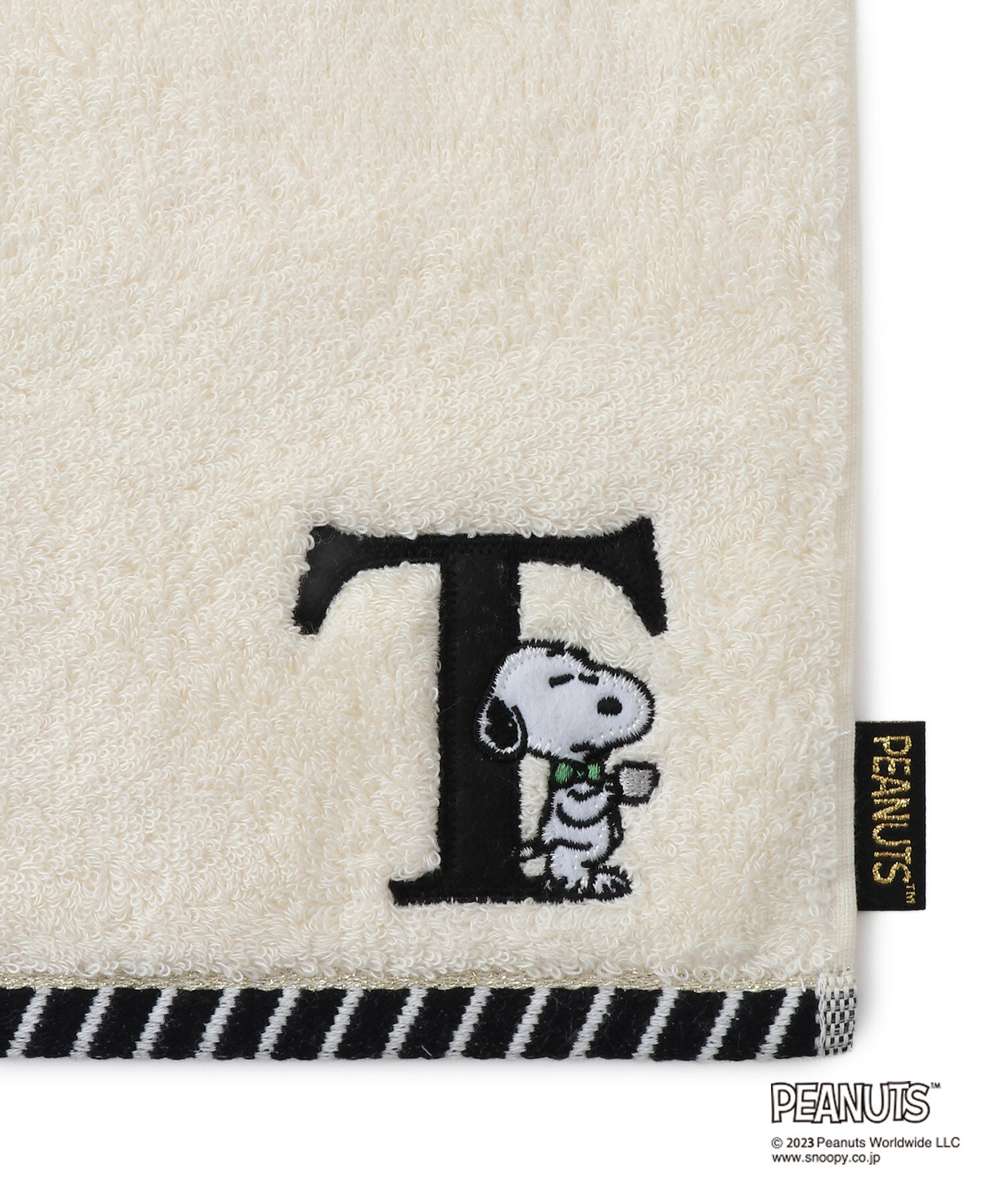 ROPE PICNIC PASSAGE「【PEANUTS】スヌーピーふわふわイニシャルミニタオル」|ハンカチ|