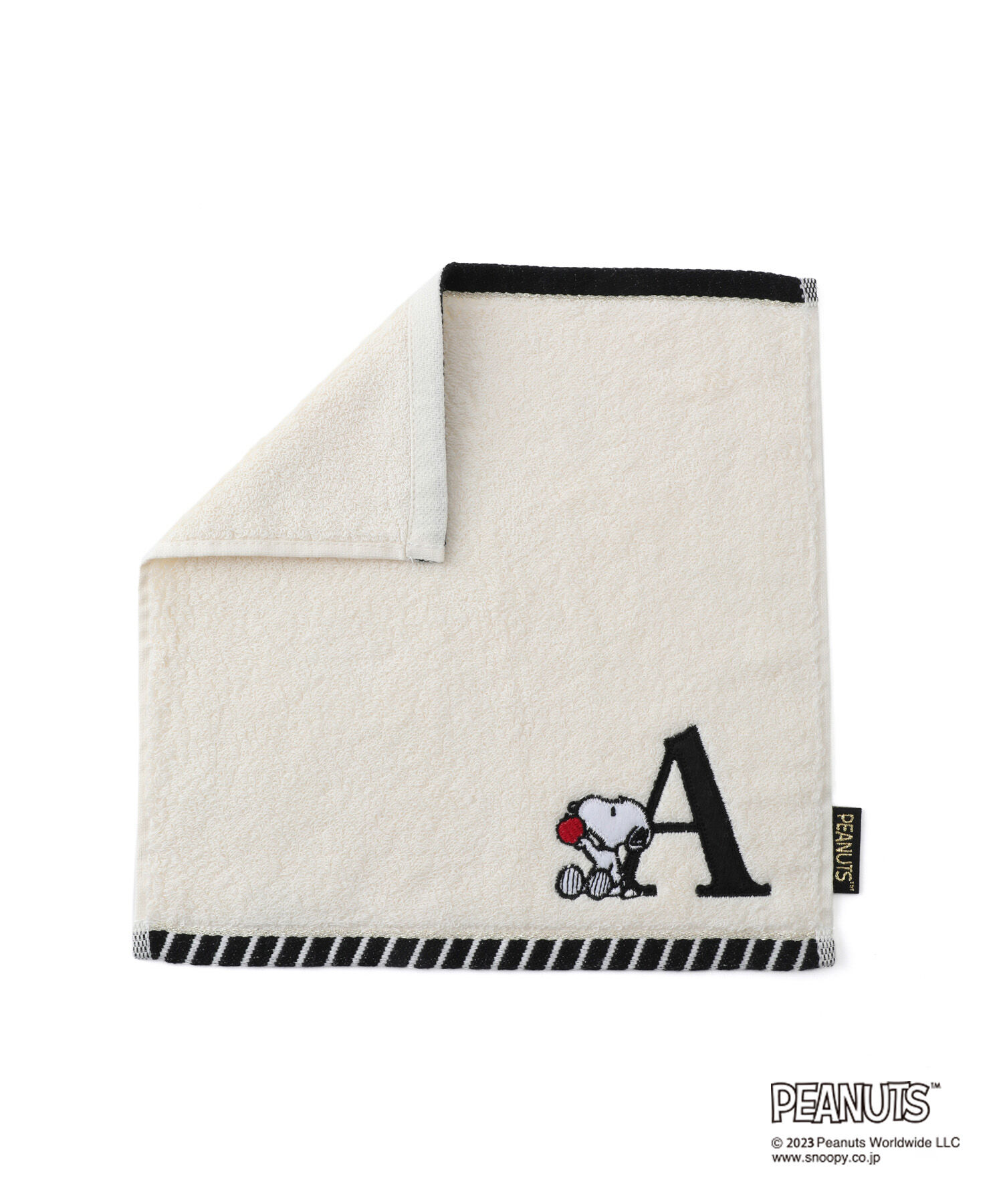 ROPE PICNIC PASSAGE「【PEANUTS】スヌーピーふわふわイニシャルミニタオル」|ハンカチ|