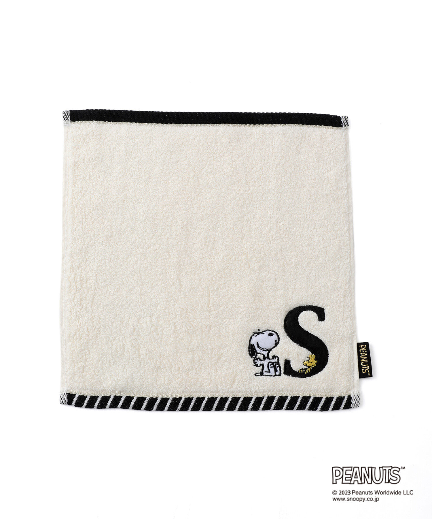 ROPE PICNIC PASSAGE「【PEANUTS】スヌーピーふわふわイニシャルミニタオル」|ハンカチ|ホワイト系(14)