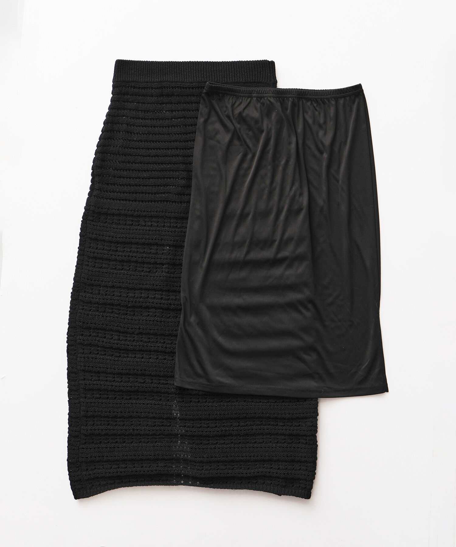 Rope&rsquo;Picnic「セットアップ対応/透かし編みテープヤーンIラインニットスカート」|スカート|