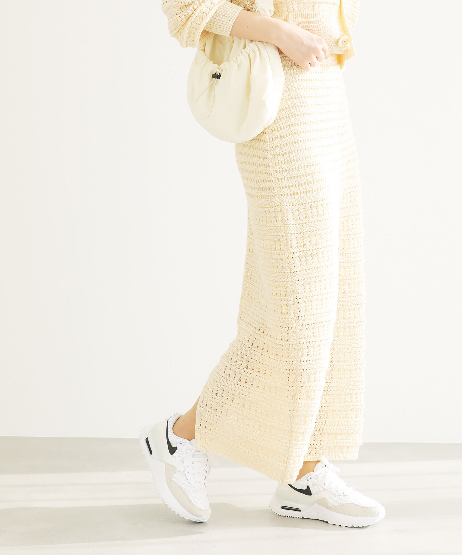 Rope&rsquo;Picnic「セットアップ対応/透かし編みテープヤーンIラインニットスカート」|スカート|キナリ系(17)