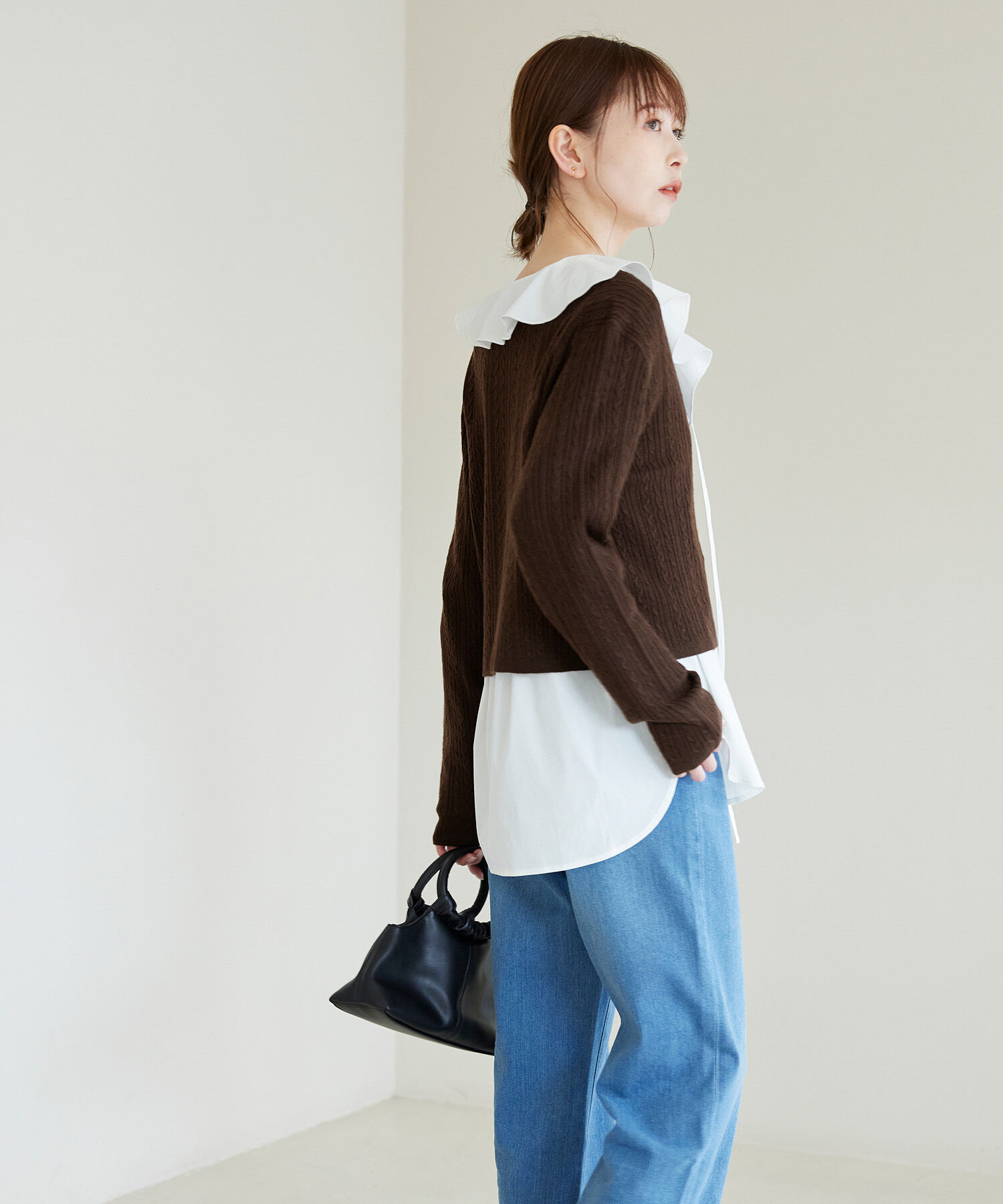 Rope&rsquo;Picnic「ケーブル編みショート丈ニットカーディガン」|カーディガン|