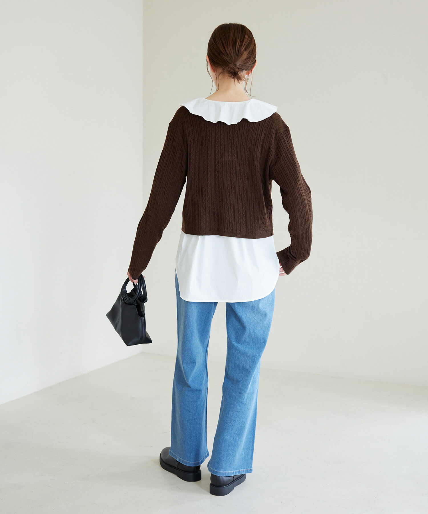 Rope&rsquo;Picnic「ケーブル編みショート丈ニットカーディガン」|カーディガン|