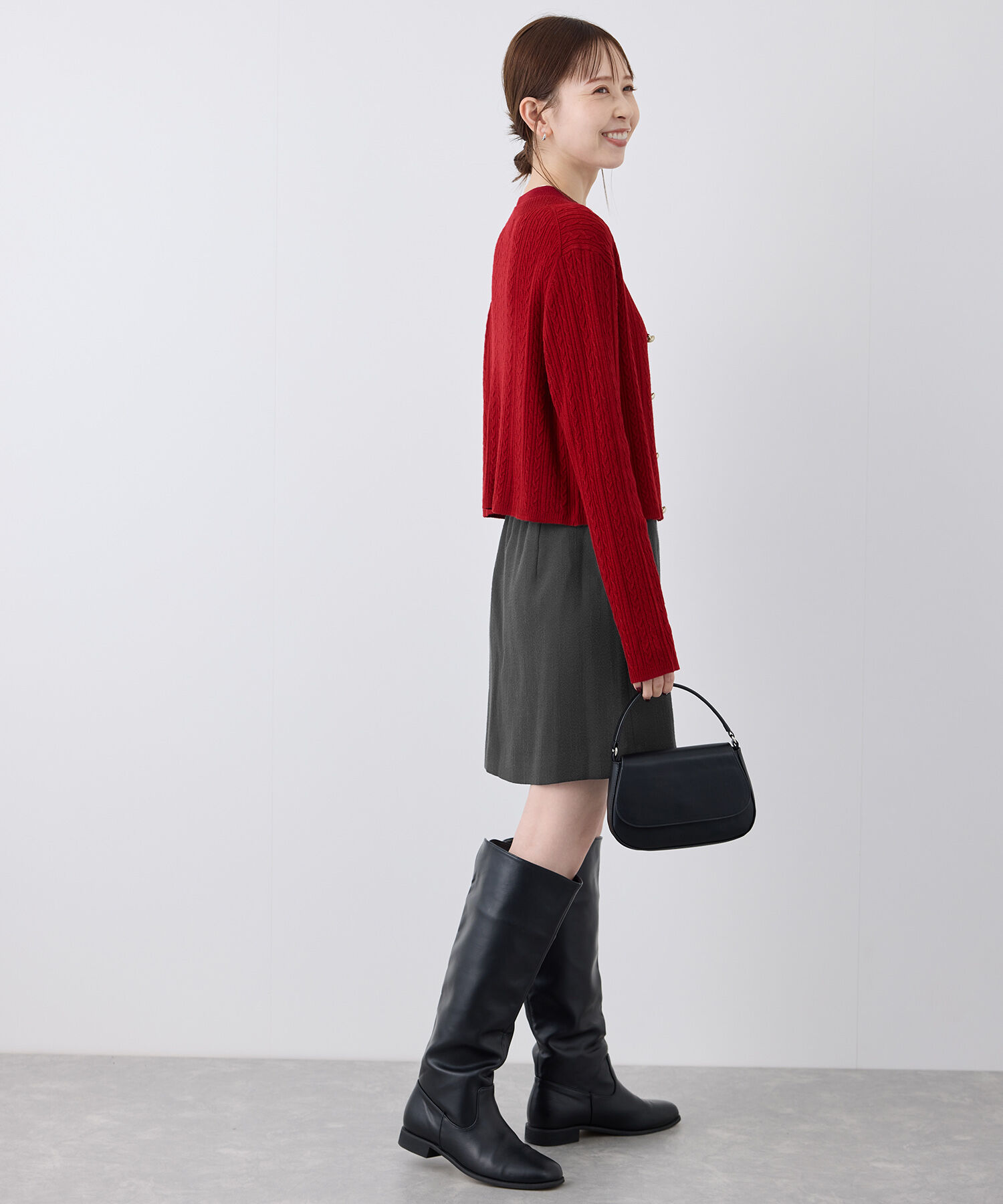 Rope&rsquo;Picnic「ケーブル編みショート丈ニットカーディガン」|カーディガン|