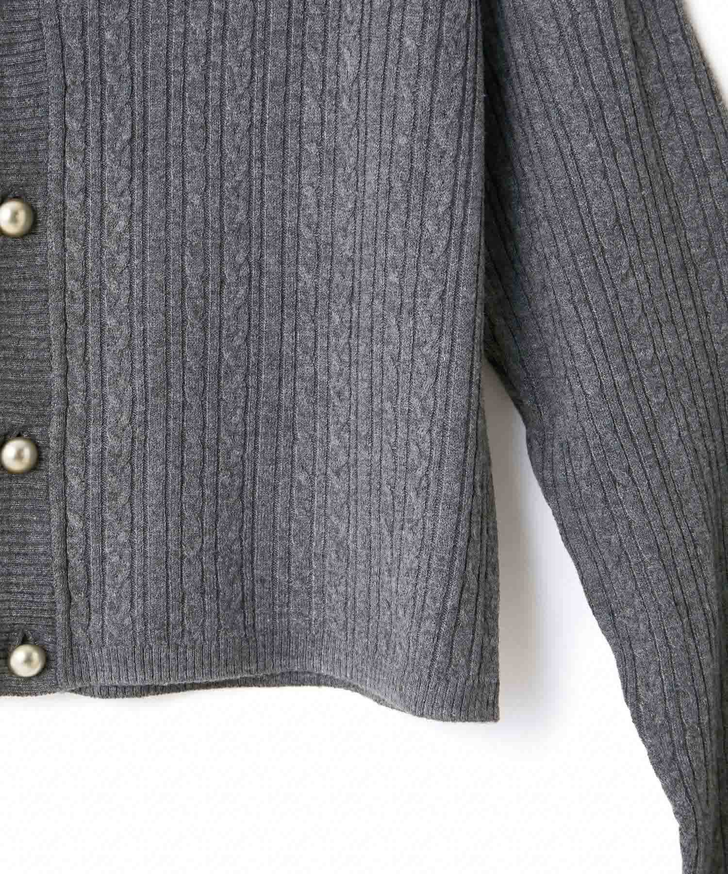 Rope&rsquo;Picnic「ケーブル編みショート丈ニットカーディガン」|カーディガン|