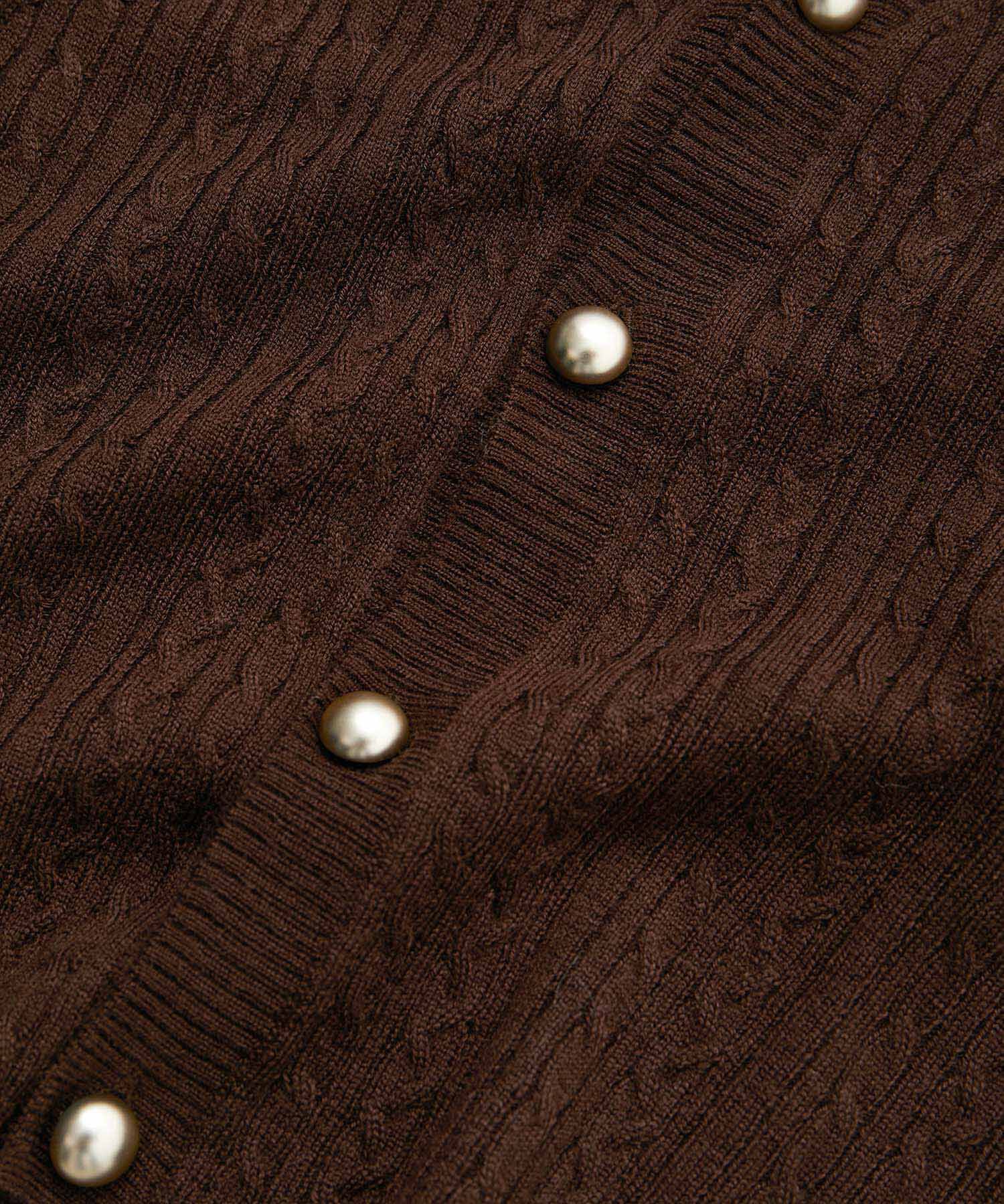 Rope&rsquo;Picnic「ケーブル編みショート丈ニットカーディガン」|カーディガン|