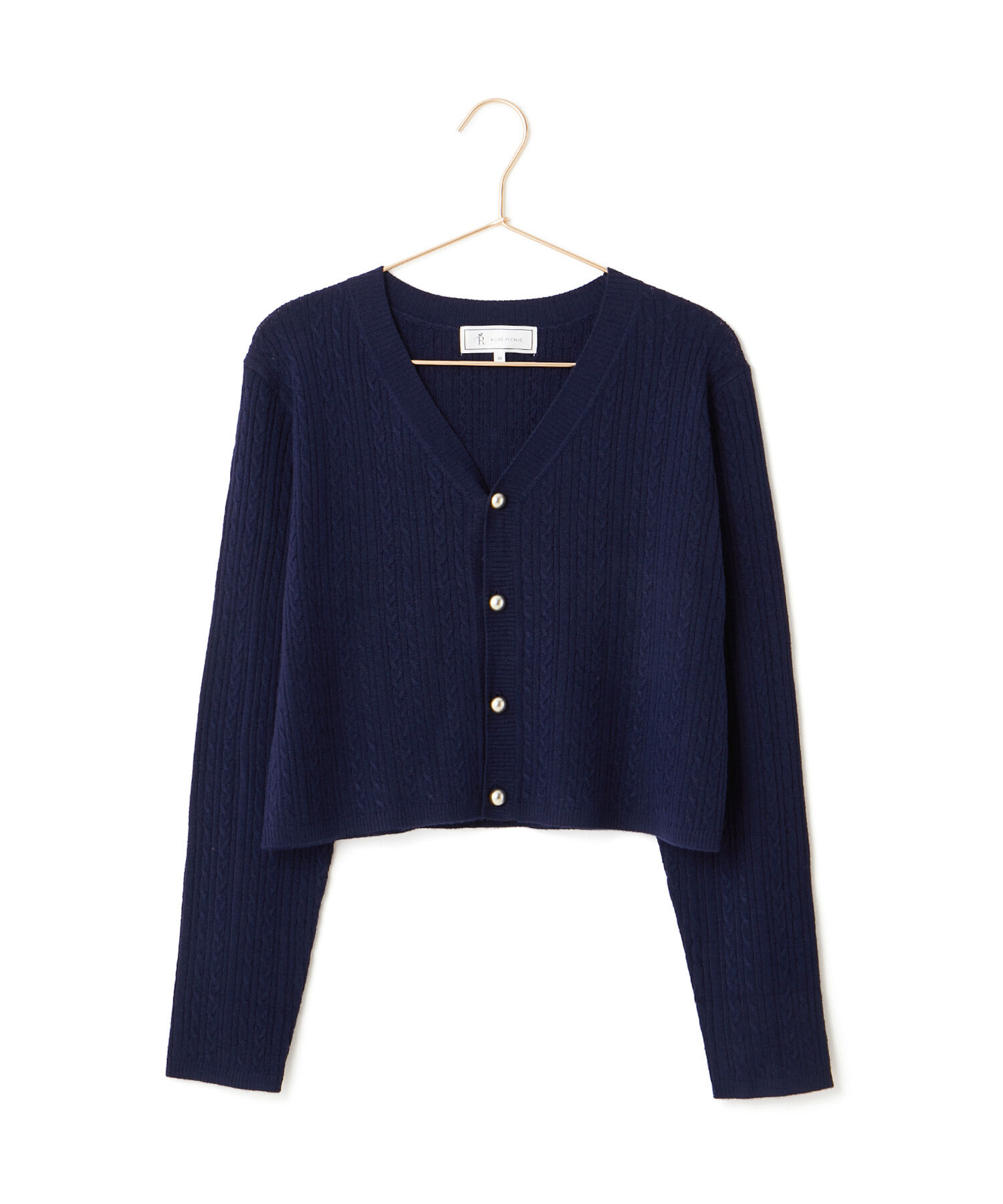 Rope&rsquo;Picnic「ケーブル編みショート丈ニットカーディガン」|カーディガン|