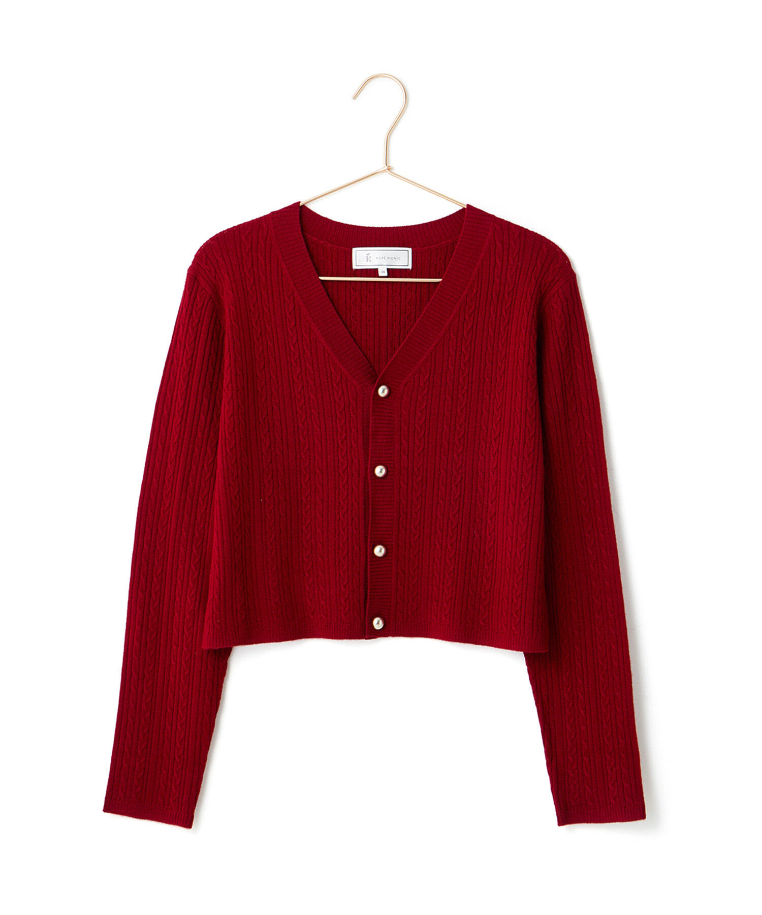 Rope&rsquo;Picnic「ケーブル編みショート丈ニットカーディガン」|カーディガン|
