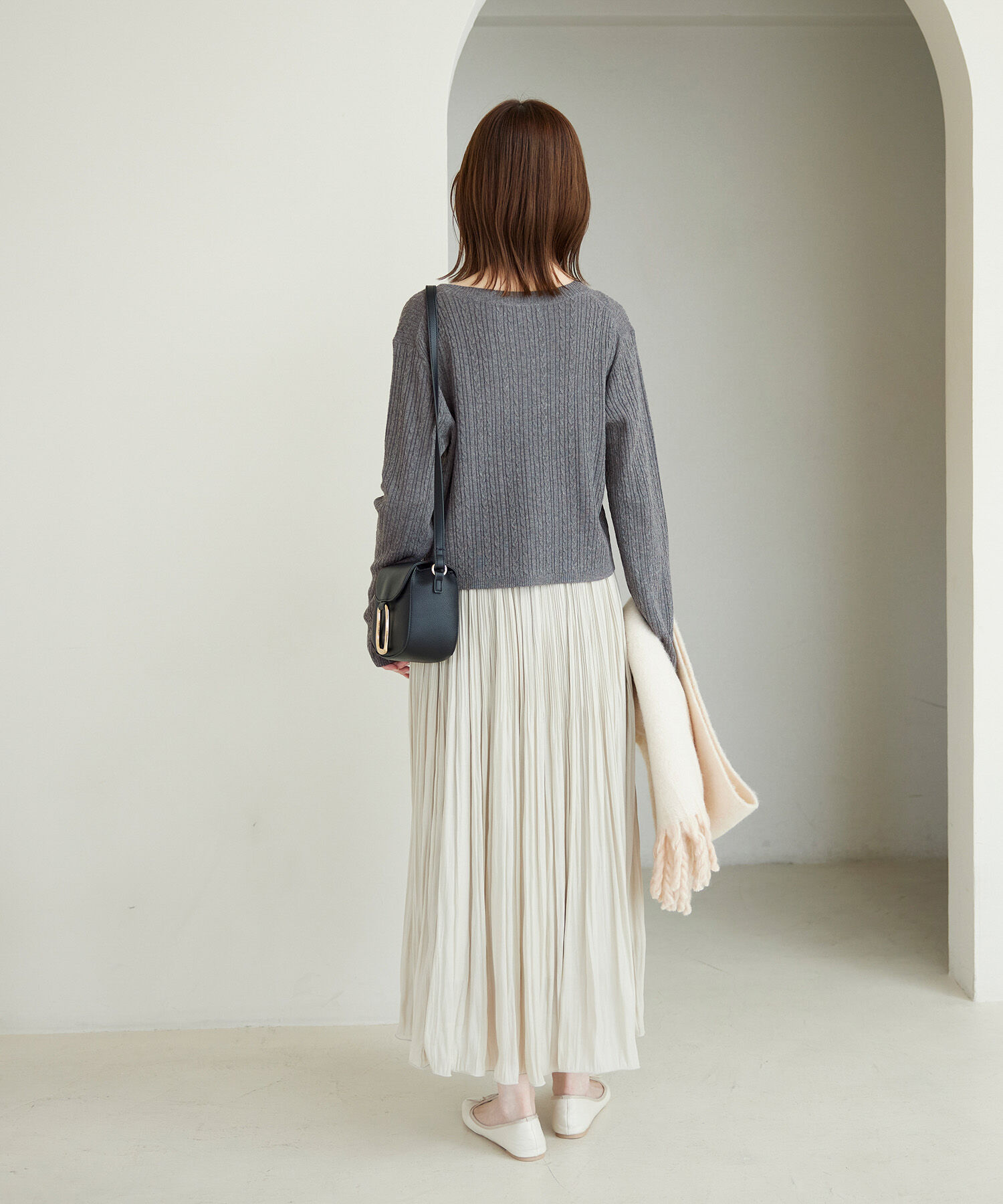 Rope&rsquo;Picnic「ケーブル編みショート丈ニットカーディガン」|カーディガン|