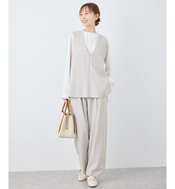 Rope&rsquo;Picnic「クリアツイルワイドパンツ/セレモニー・セットアップ対応」|チノ|