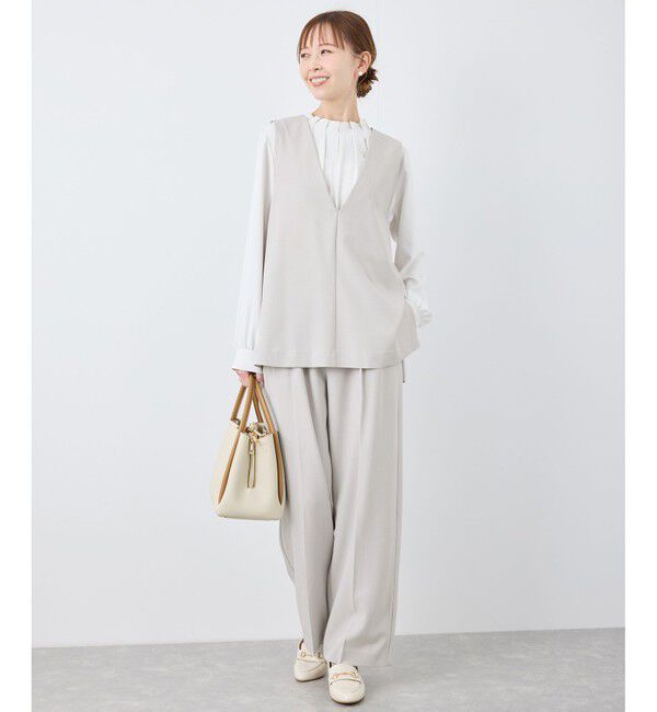 Rope&rsquo;Picnic「クリアツイルワイドパンツ/セレモニー・セットアップ対応」|チノ|