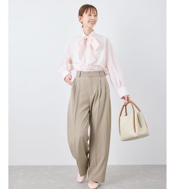 Rope&rsquo;Picnic「クリアツイルワイドパンツ/セレモニー・セットアップ対応」|チノ|