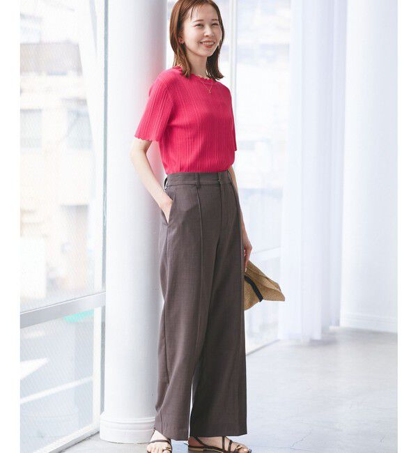 Rope&rsquo;Picnic「【UVカット・イージーケア・マシンウォッシャブル】八方映えニット スカラップニットプルオーバー」|ニット・セーター|