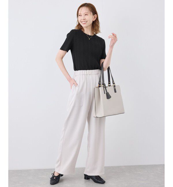 Rope&rsquo;Picnic「【UVカット・イージーケア・マシンウォッシャブル】八方映えニット スカラップニットプルオーバー」|ニット・セーター|